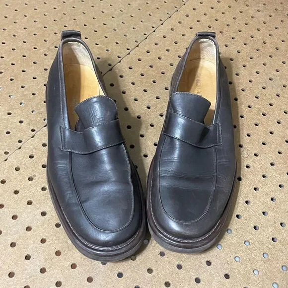 Giorgio Armani Penny Loafer Shoes Vibram Italy Brown Size US 11.5 / EU 44.5 Men
